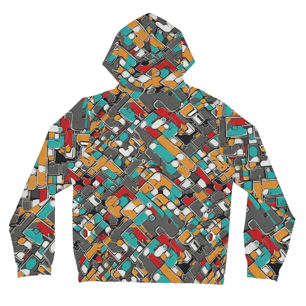 Neon Switchboard on Women's Full-Zip Hoodie — Back