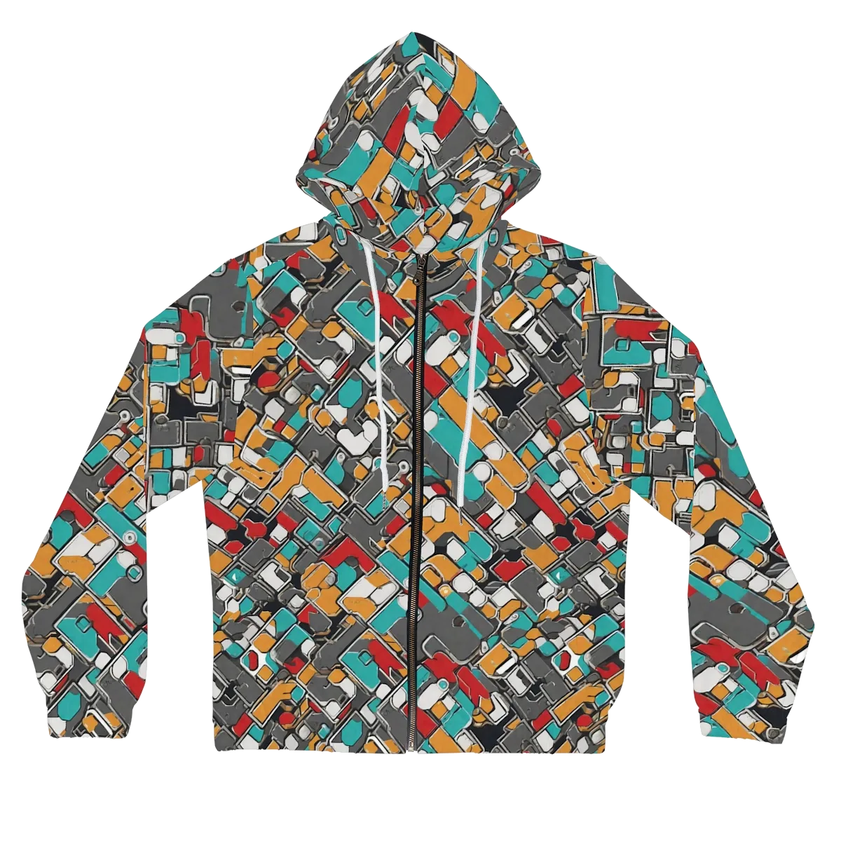 Neon Switchboard on Women's Full-Zip Hoodie — Front