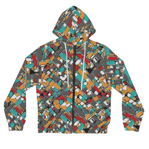Neon Switchboard on a Women's Full-Zip Hoodie