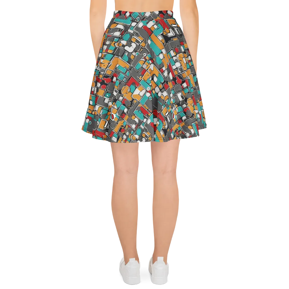Neon Switchboard on Skater Skirt — Back