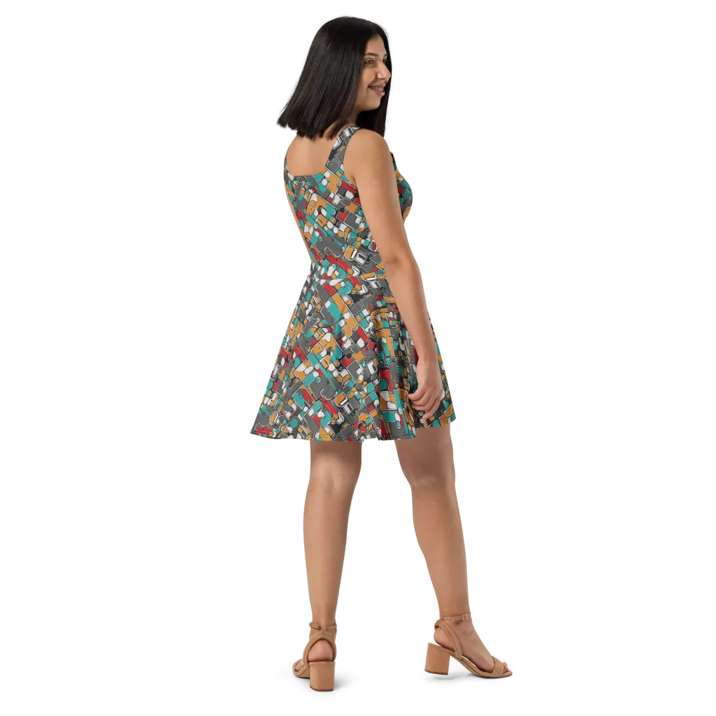 Neon Switchboard on Skater Dress — Right