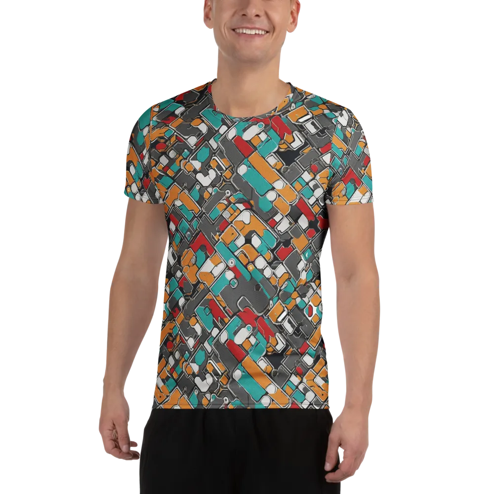 Neon Switchboard on Men's Athletic T-Shirt — Front