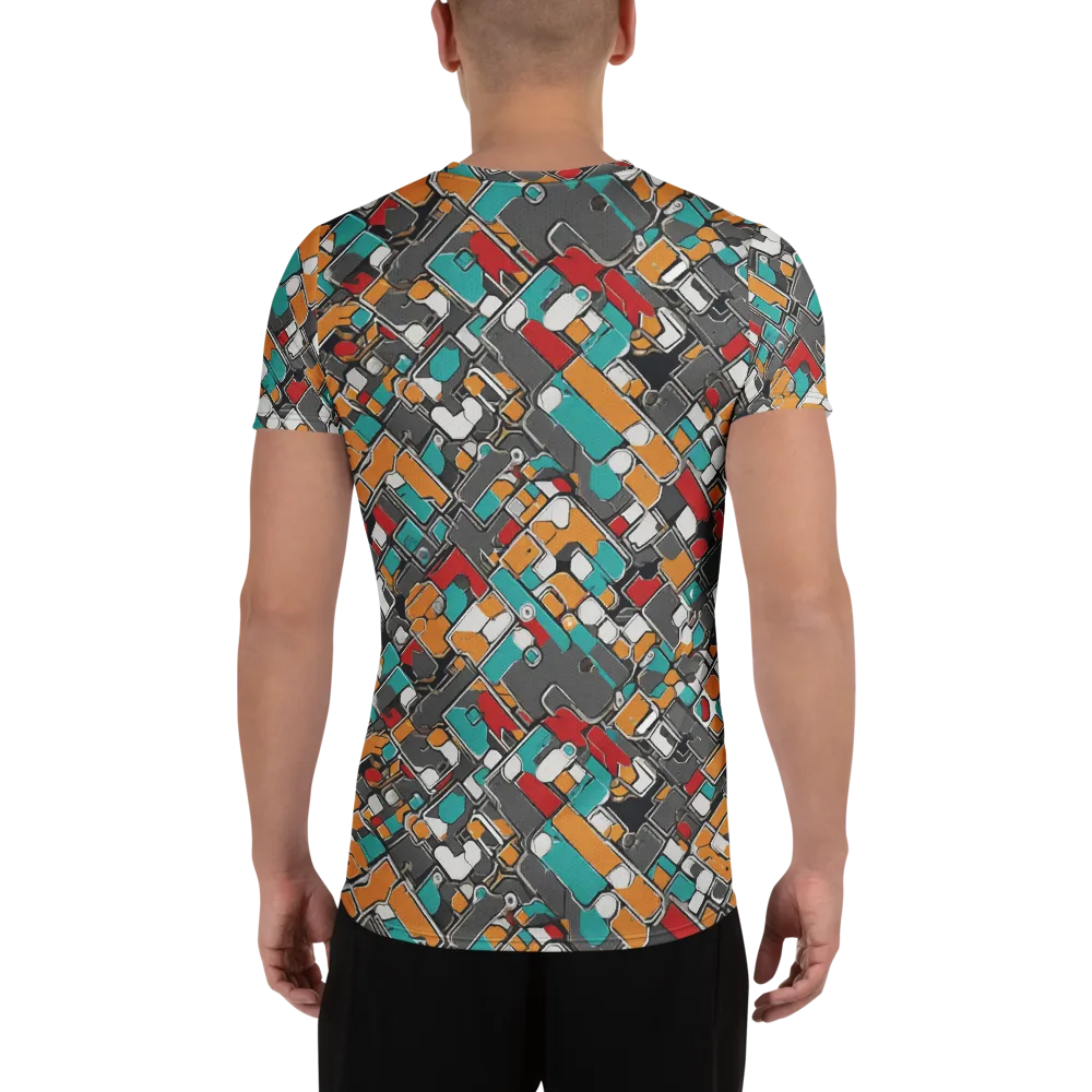 Neon Switchboard on Men's Athletic T-Shirt — Back
