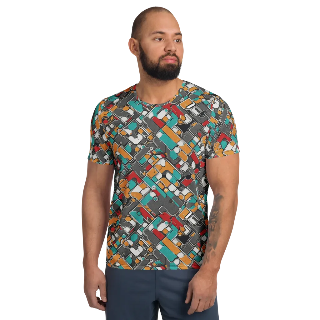 Neon Switchboard on Men's Athletic T-Shirt — Front