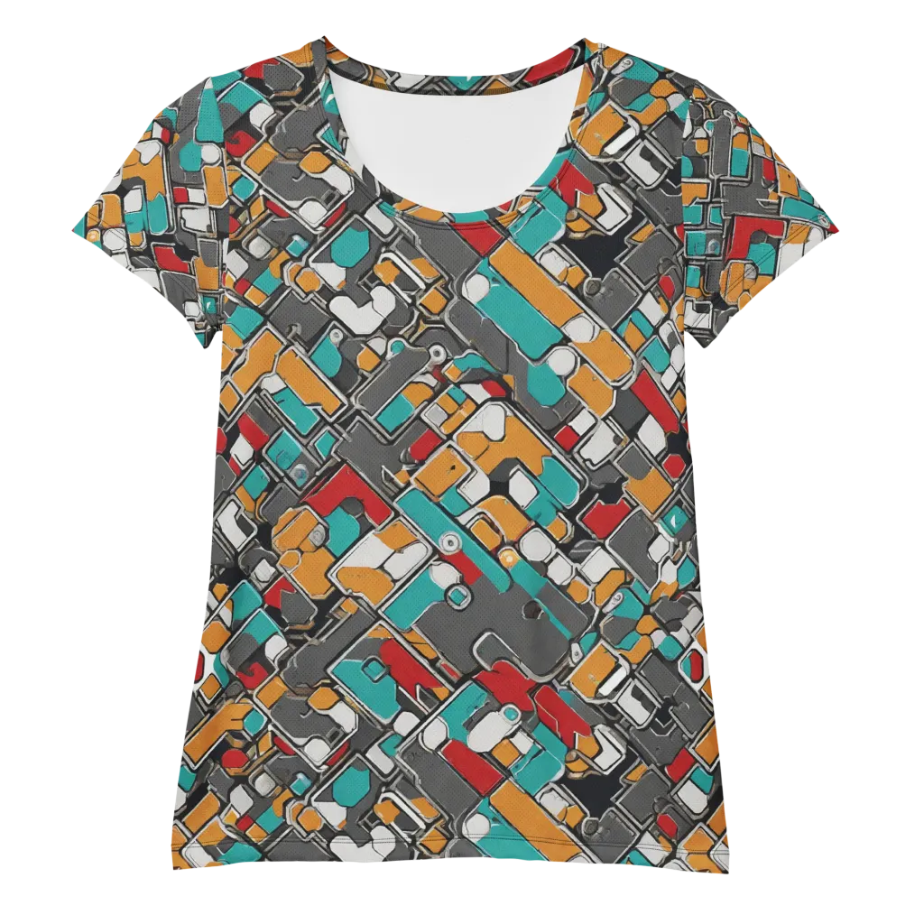 Neon Switchboard on Women's Athletic T-Shirt — Front