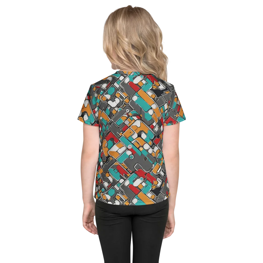 Neon Switchboard on Kids Crew Neck T-Shirt — Back