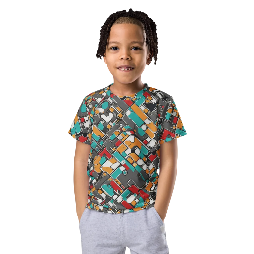 Neon Switchboard on Kids Crew Neck T-Shirt — Front
