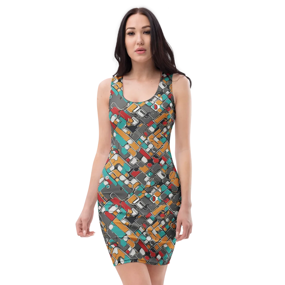 Neon Switchboard on Bodycon Dress — Front