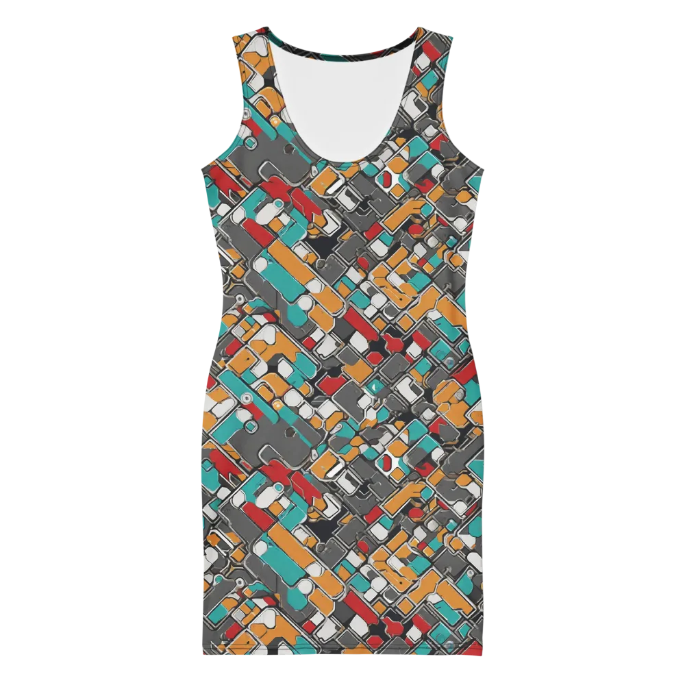 Neon Switchboard on Bodycon Dress — Front
