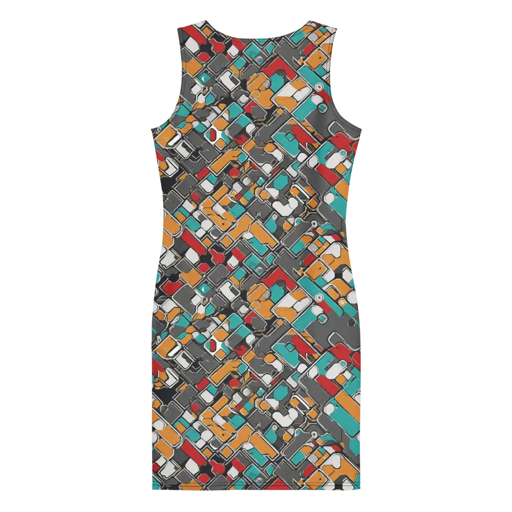 Neon Switchboard on Bodycon Dress — Back