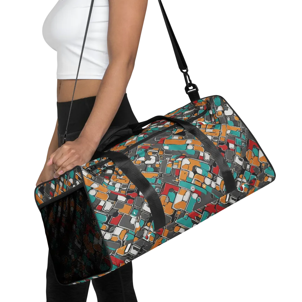 Neon Switchboard on Duffle Bag — Front