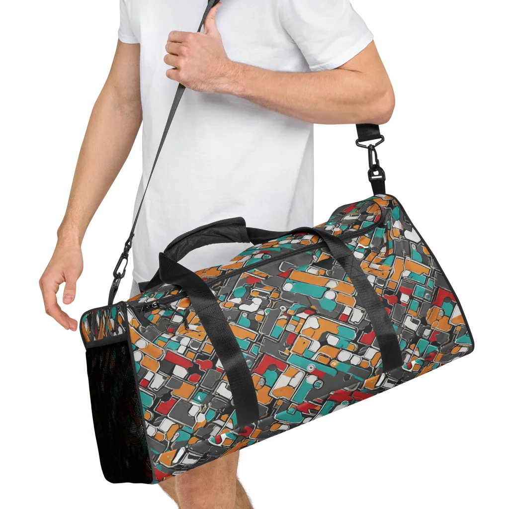 Neon Switchboard on Duffle Bag — Right Front