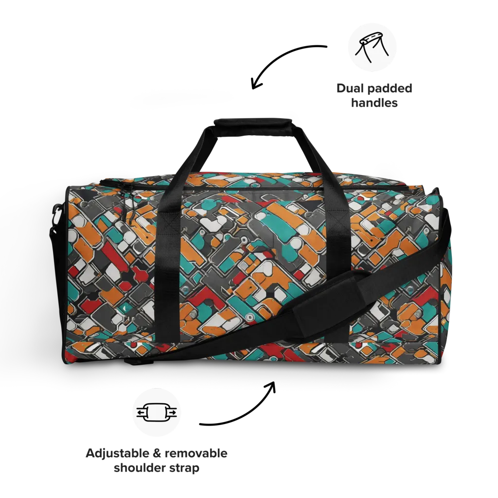 Neon Switchboard on Duffle Bag — Front