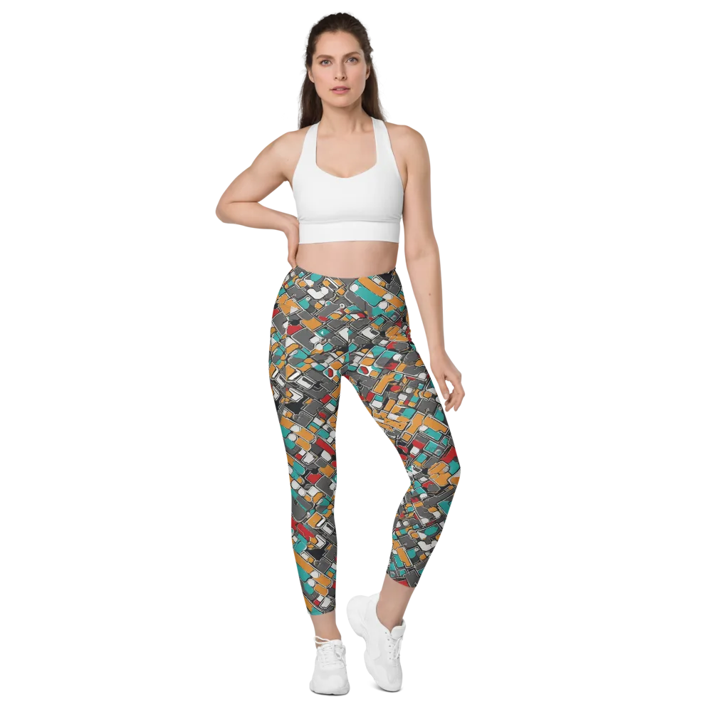 Neon Switchboard on Leggings with Pockets — Front
