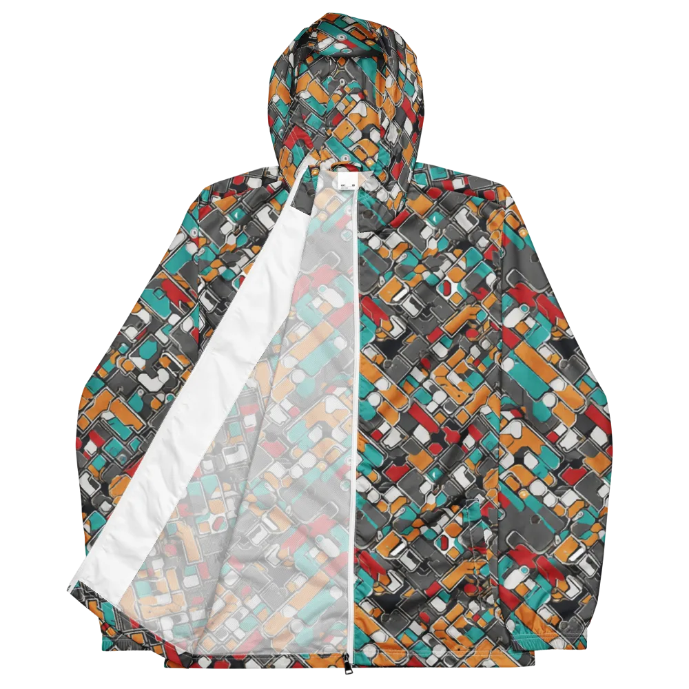 Neon Switchboard on Men's Windbreaker — Front