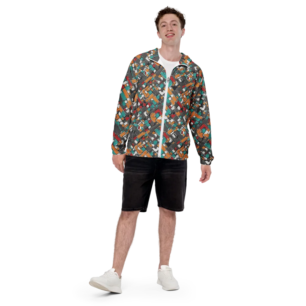 Neon Switchboard on Men's Windbreaker — Front
