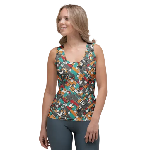 Neon Switchboard on a Women's Tank Top
