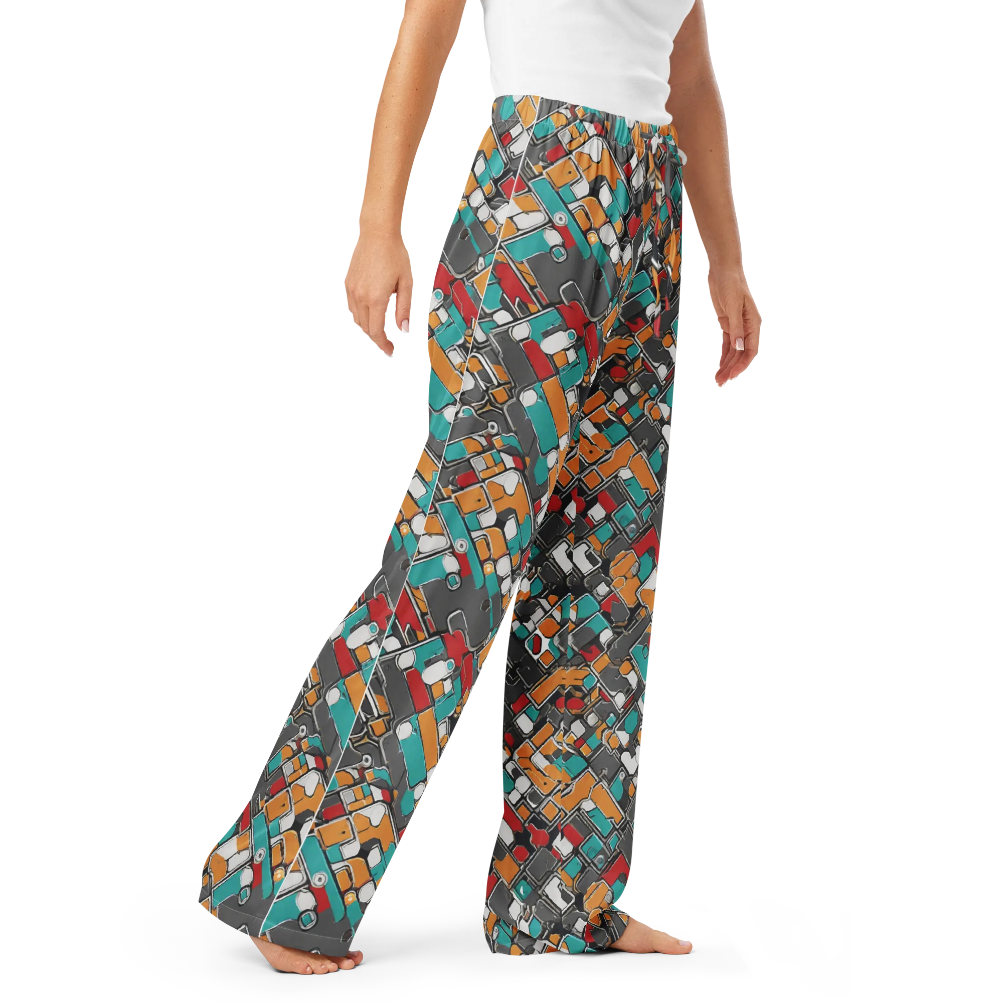 Neon Switchboard on Women's Pajama Pants — Right Front
