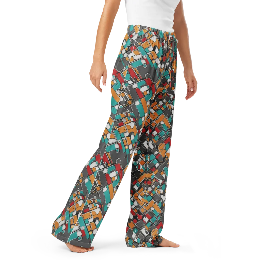 Neon Switchboard on Women's Pajama Pants — Right Front