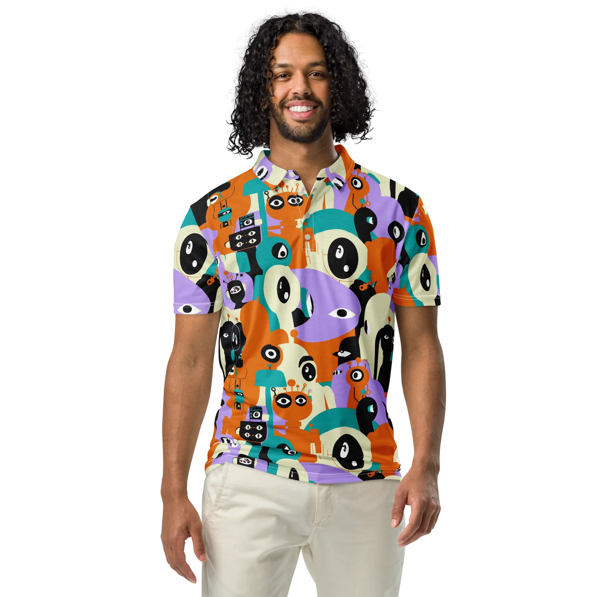 Neon Botany on Men's Slim Fit Polo Shirt — Front