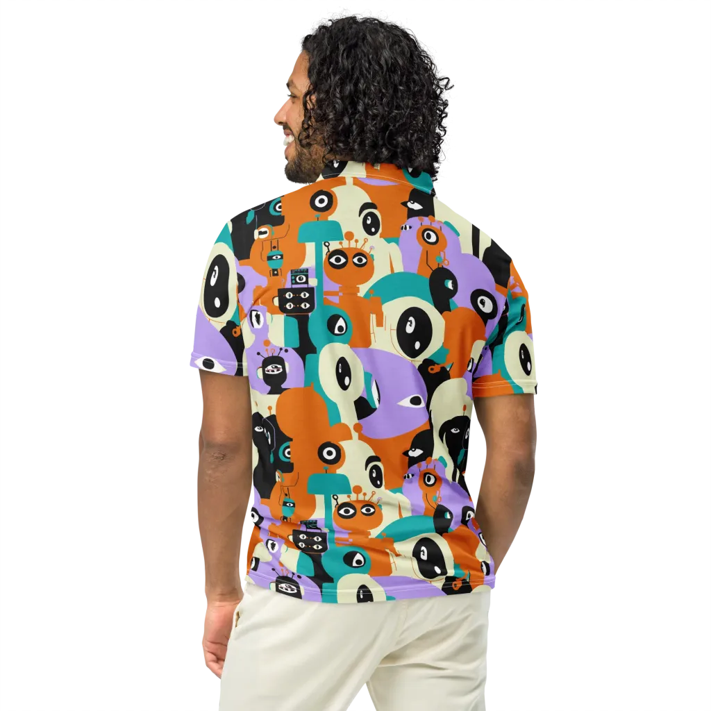 Neon Botany on Men's Slim Fit Polo Shirt — Back