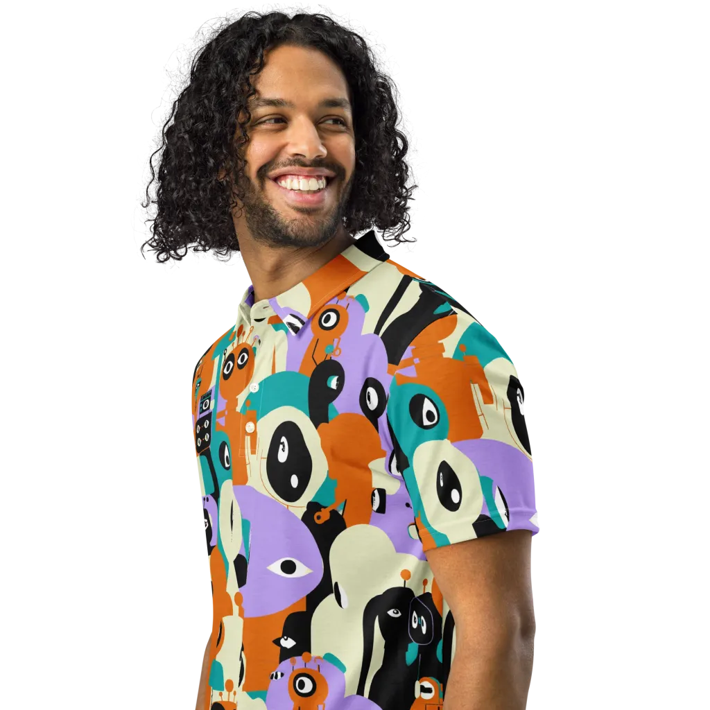 Neon Botany on Men's Slim Fit Polo Shirt — Left Front