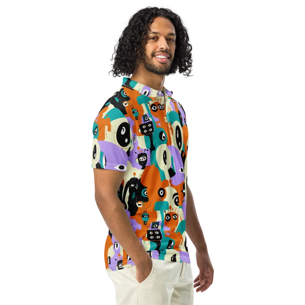 Neon Botany on Men's Slim Fit Polo Shirt — Right Front