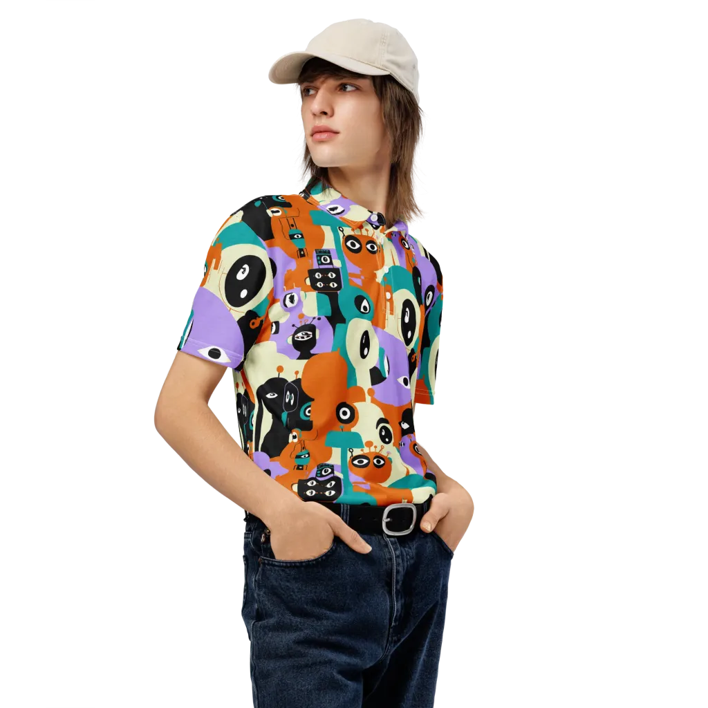 Neon Botany on Men's Slim Fit Polo Shirt — Right Front