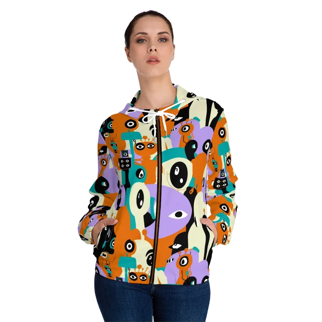Neon Botany on Women's Full-Zip Hoodie — Front On Person