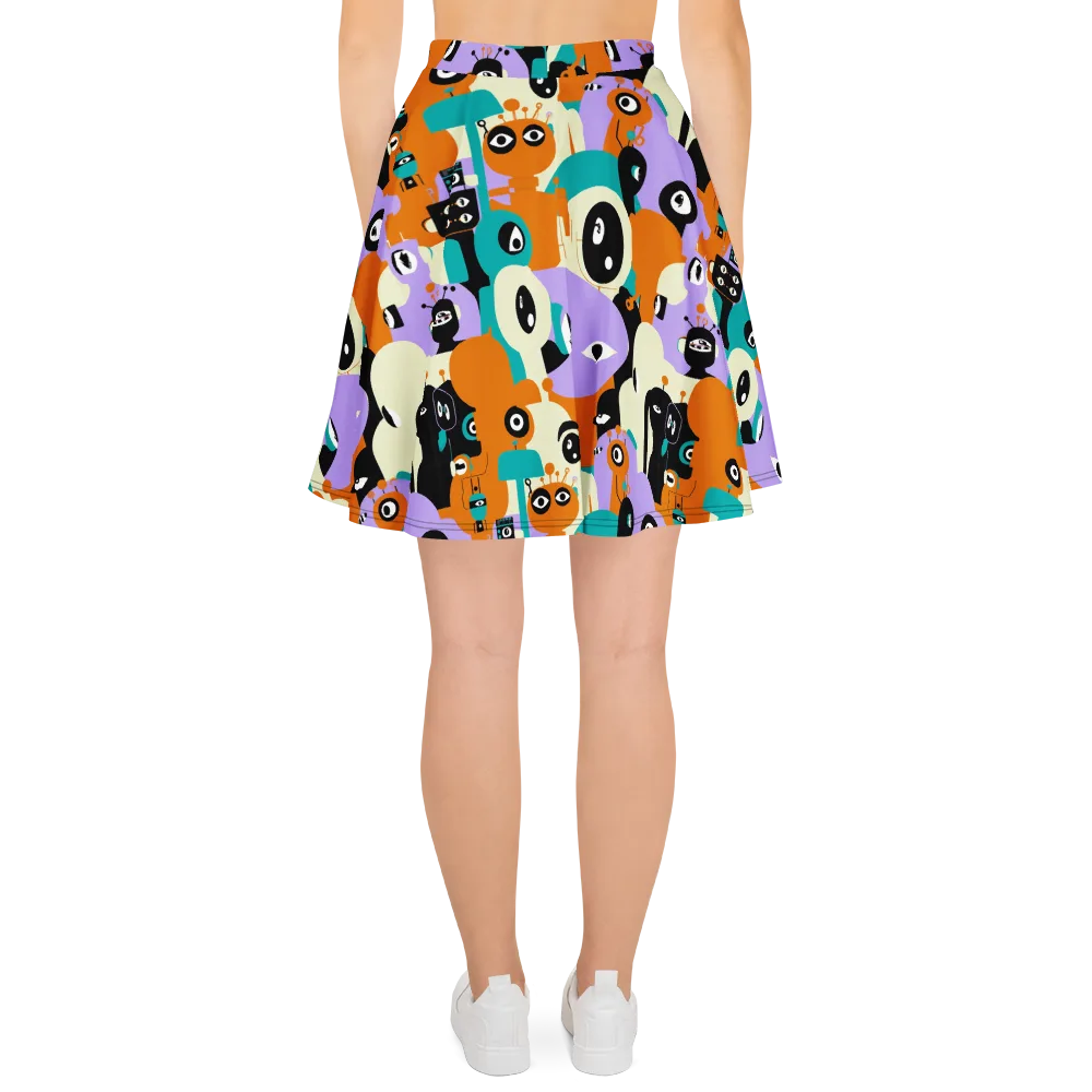 Neon Botany on Skater Skirt — Back