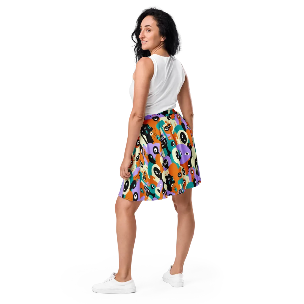 Neon Botany on Skater Skirt — Back