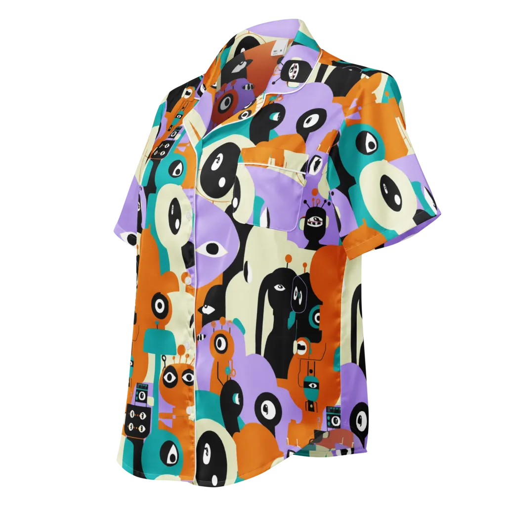 Neon Botany on Women's Short Sleeve Pajama Top — Left Front