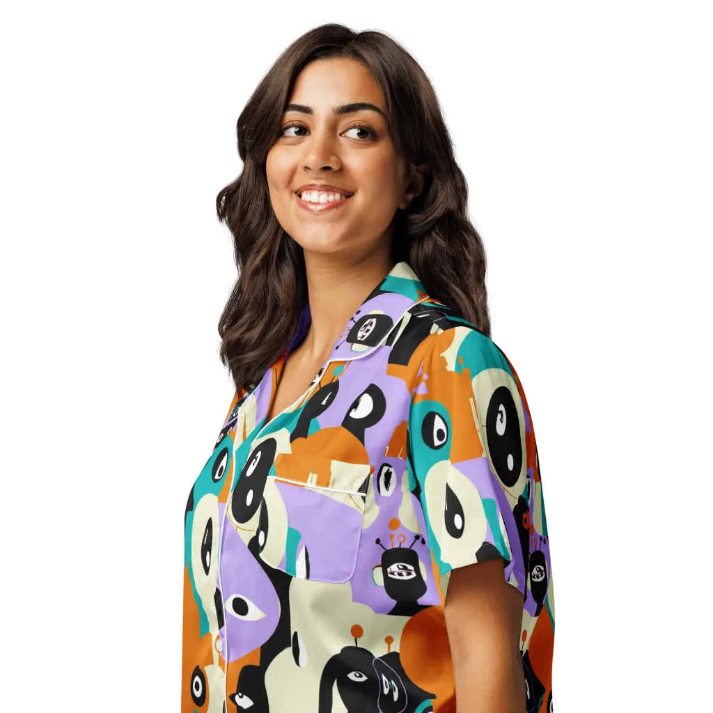 Neon Botany on Women's Short Sleeve Pajama Top — Left Front