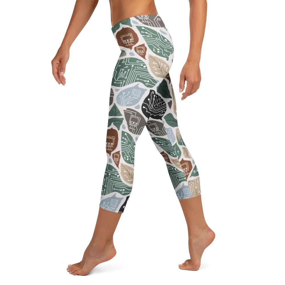 Botanical Logic on Capri Leggings — Left