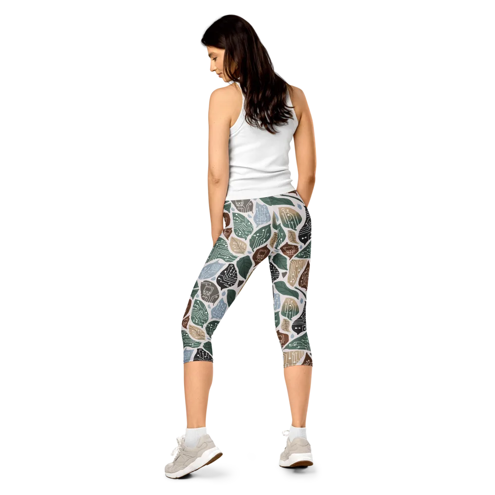 Botanical Logic on Capri Leggings — Back