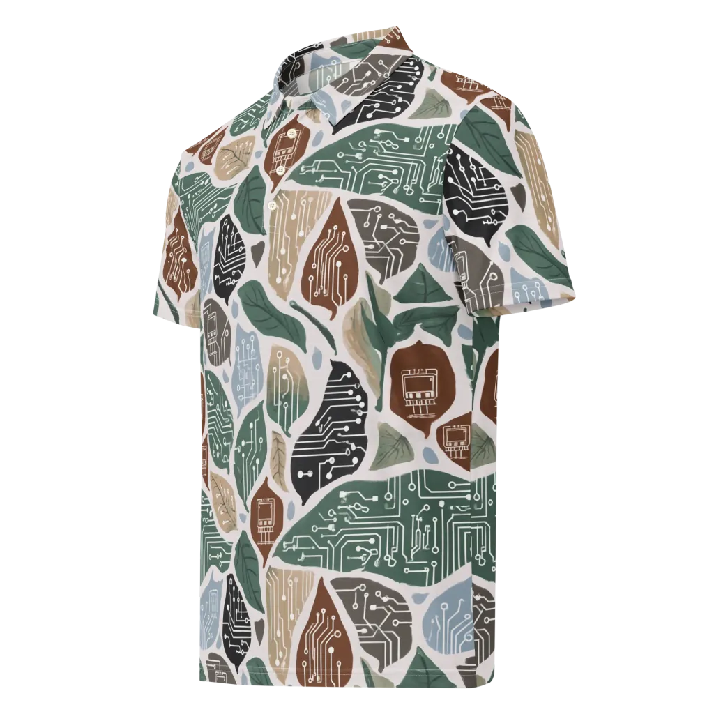 Botanical Logic on Men's Slim Fit Polo Shirt — Left Front