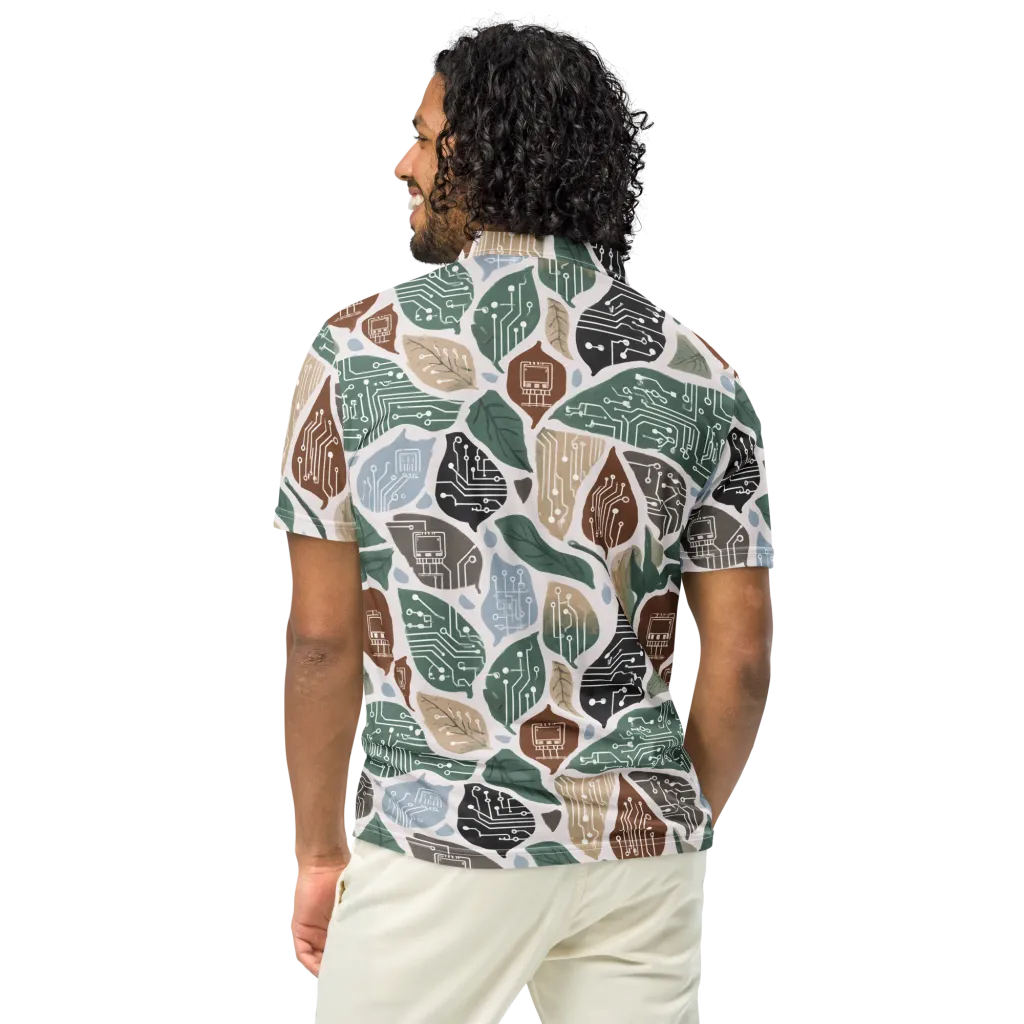 Botanical Logic on Men's Slim Fit Polo Shirt — Back