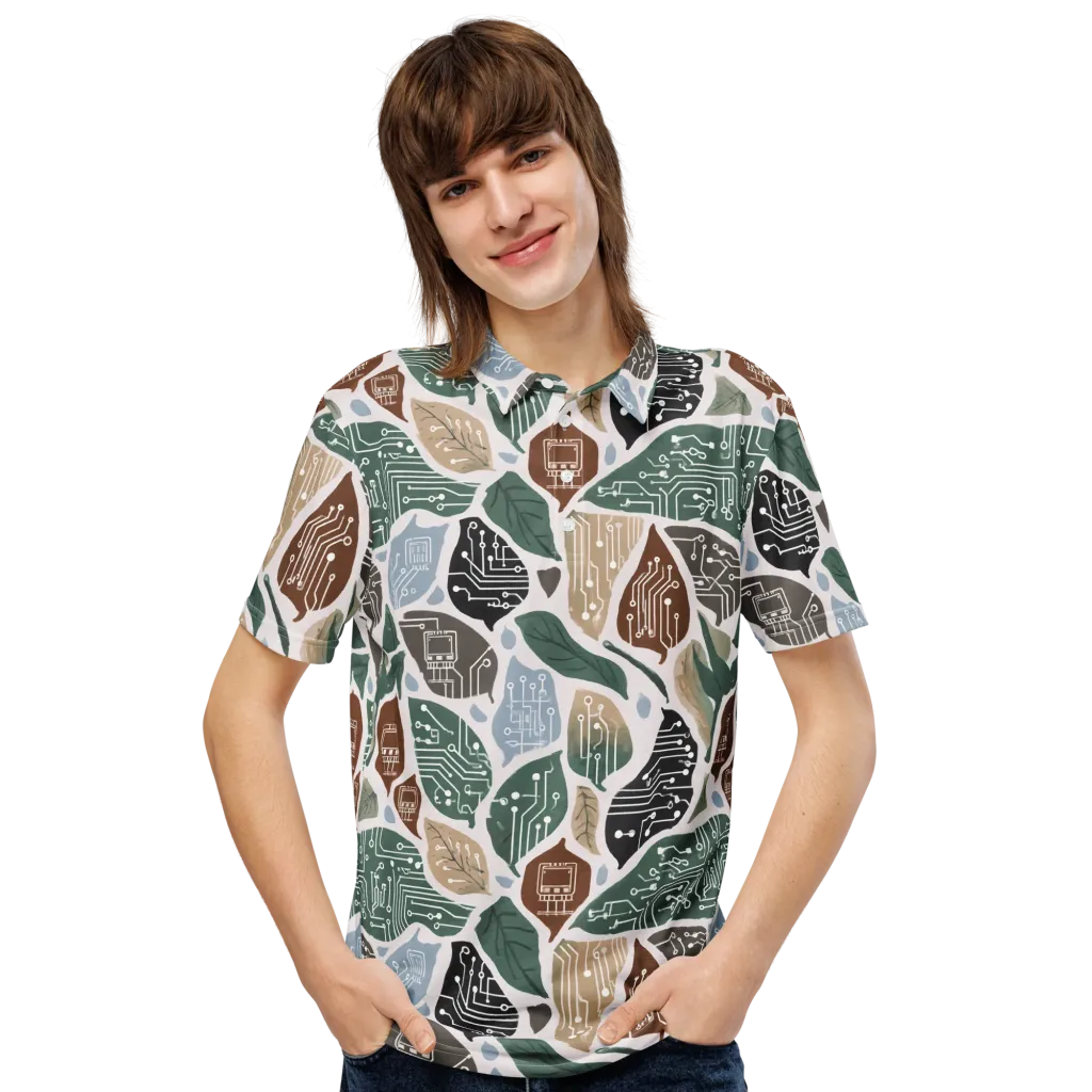 Botanical Logic on Men's Slim Fit Polo Shirt — Front