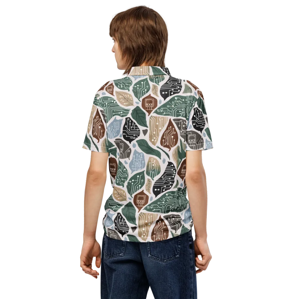 Botanical Logic on Men's Slim Fit Polo Shirt — Back
