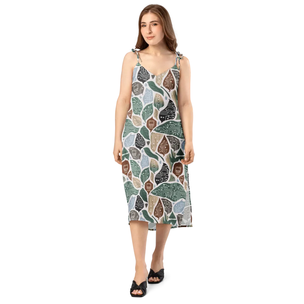 Botanical Logic on Slip Dress — Front