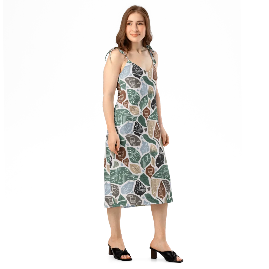 Botanical Logic on Slip Dress — Right Front