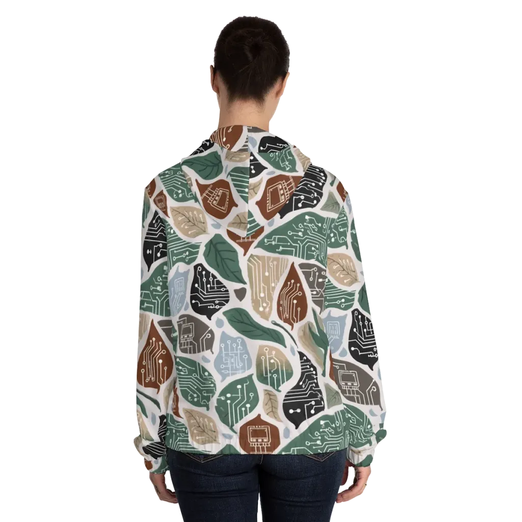 Botanical Logic on Women's Full-Zip Hoodie — Back On Person