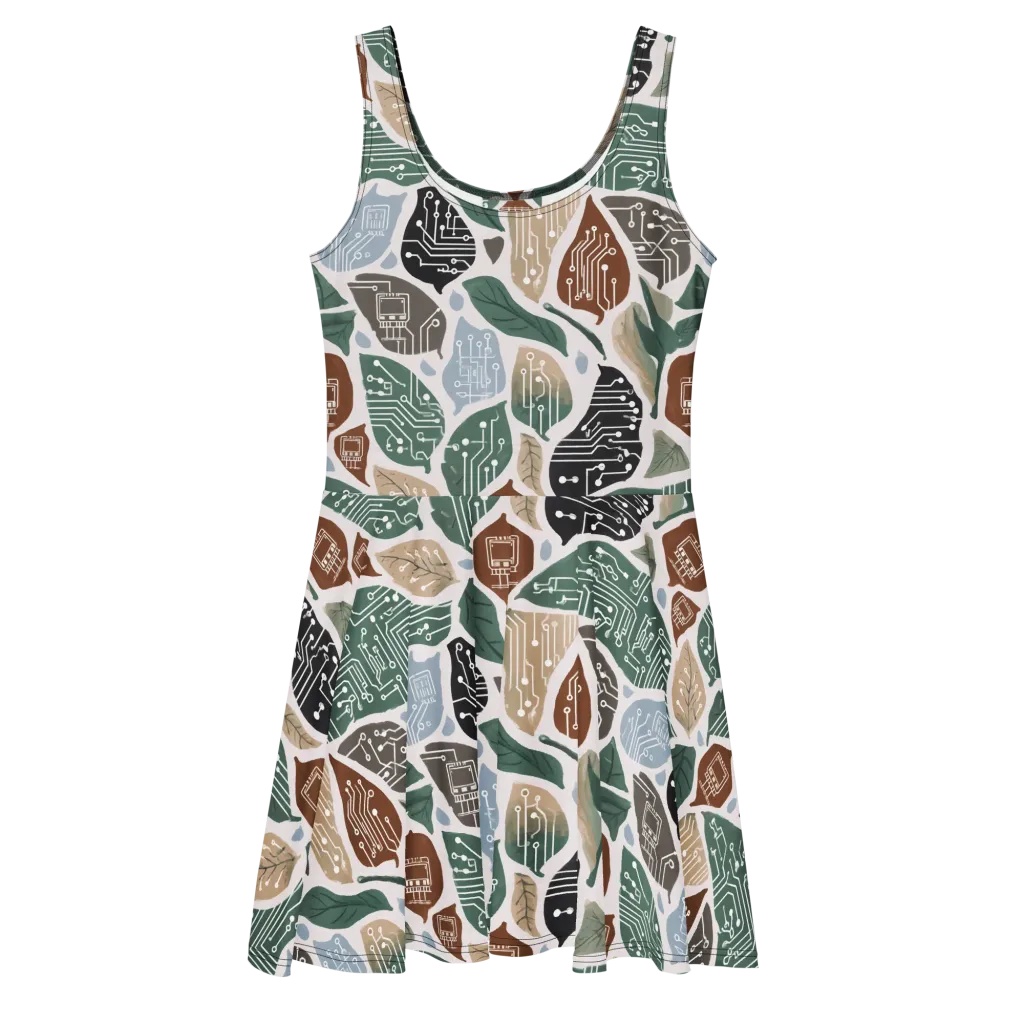 Botanical Logic on Skater Dress — Front