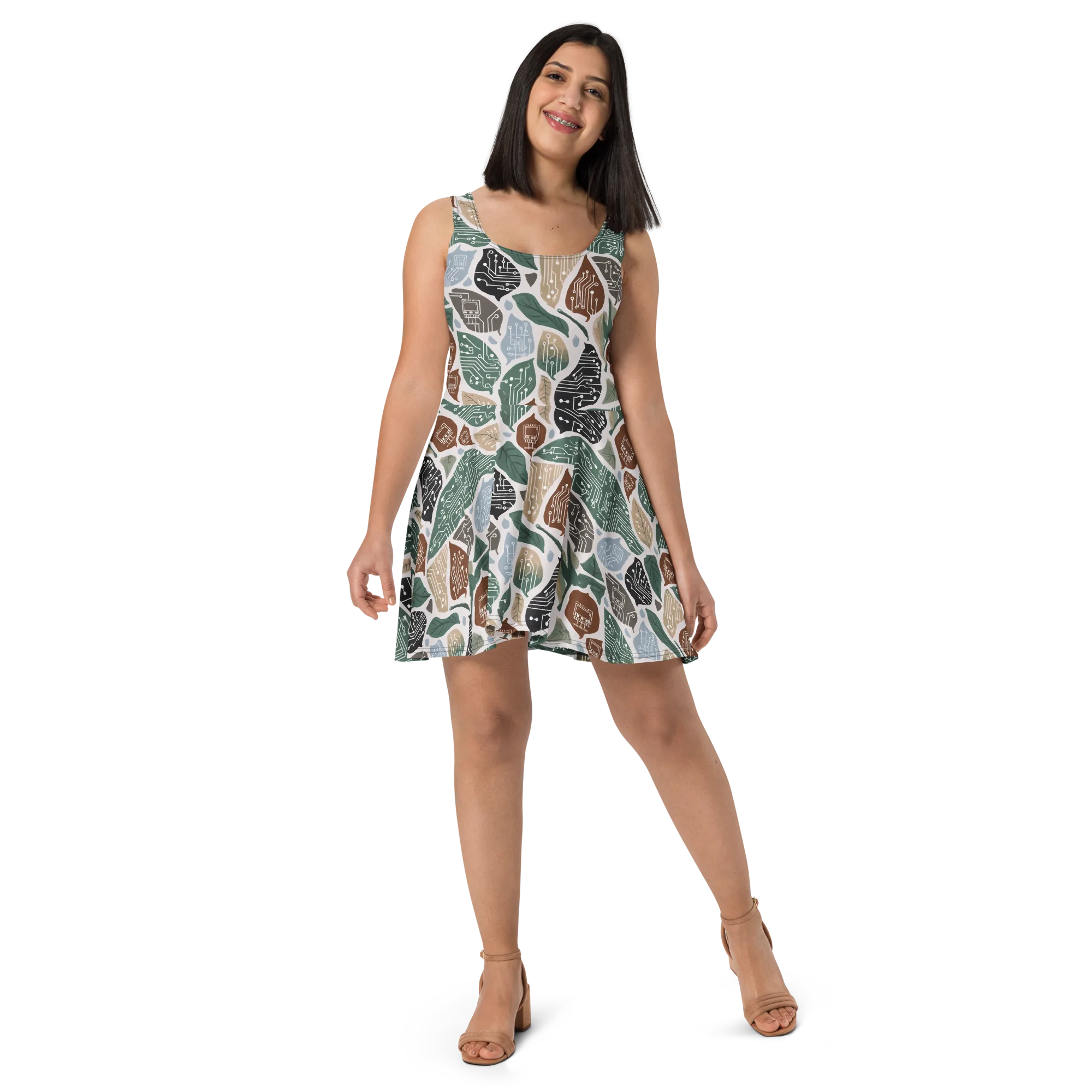 Botanical Logic on Skater Dress — Front