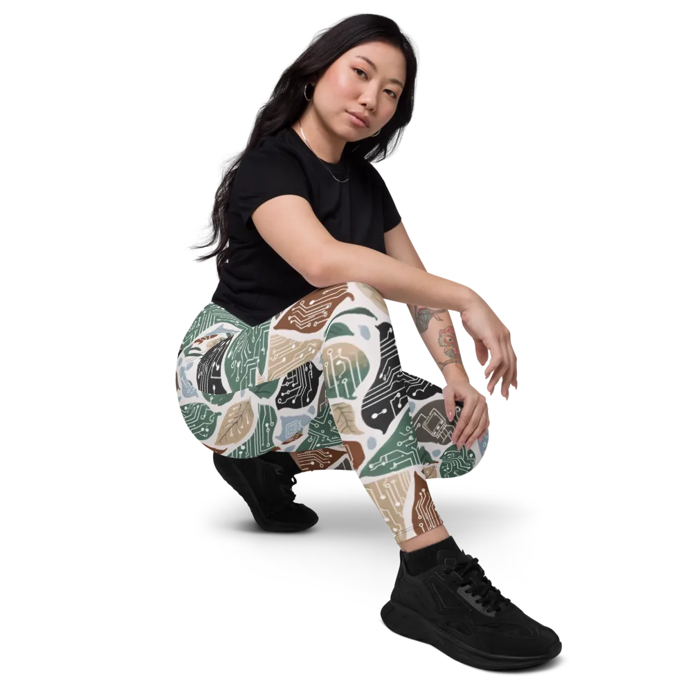 Botanical Logic on Leggings with Pockets — Right Front