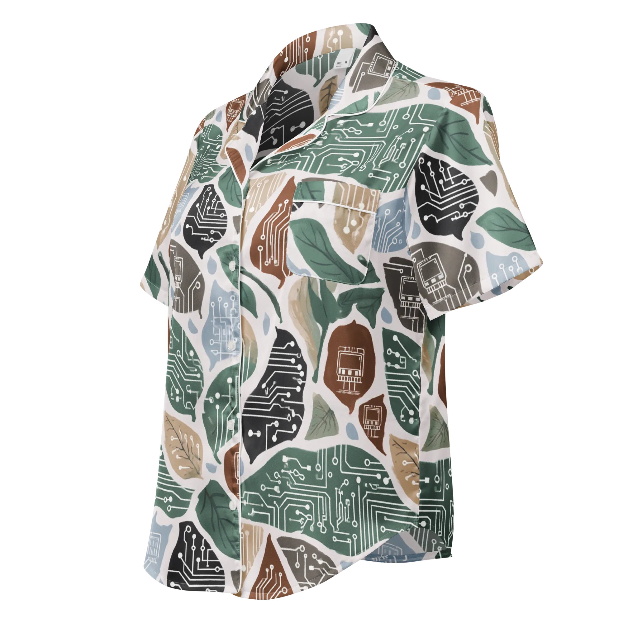 Botanical Logic on Women's Short Sleeve Pajama Top — Left Front