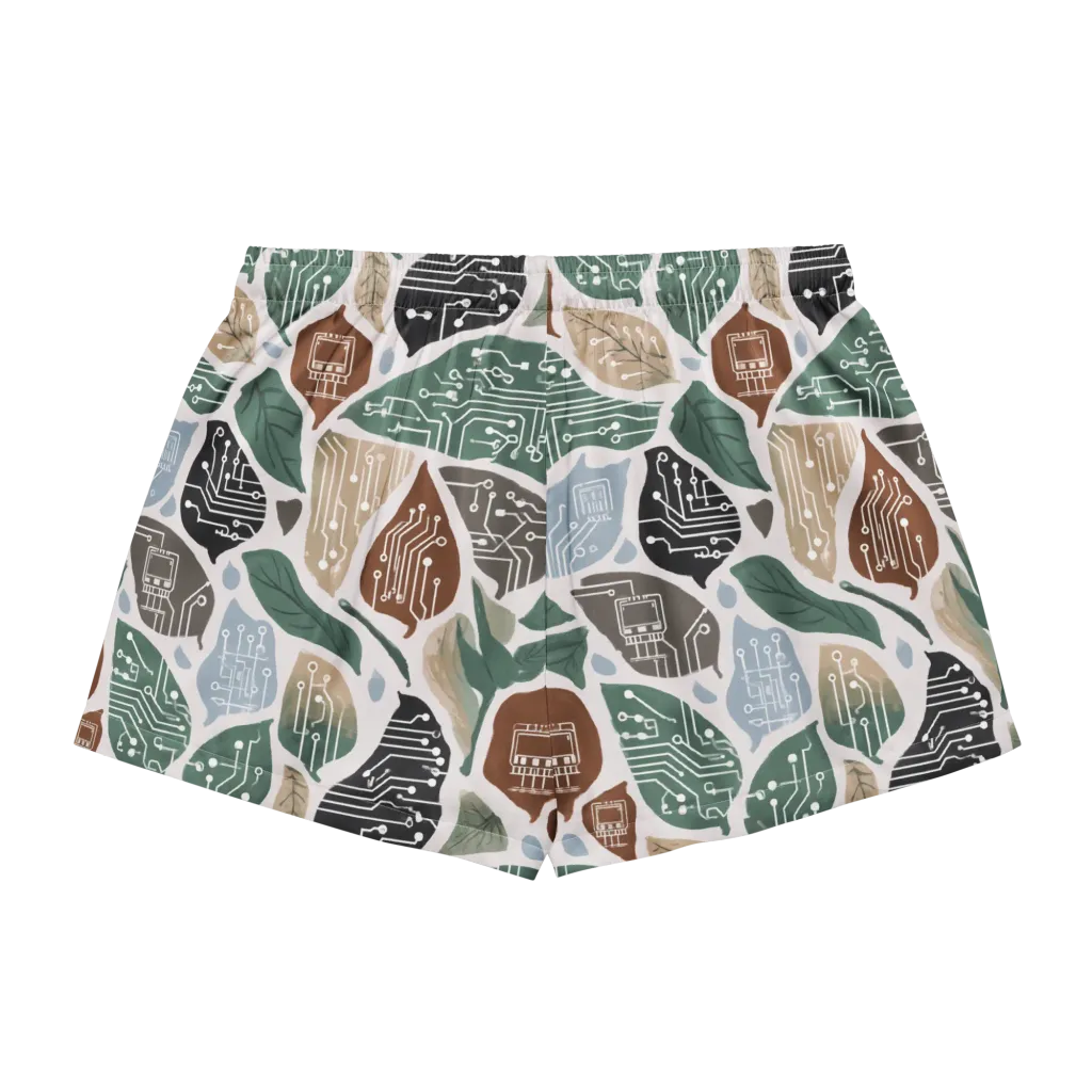 Botanical Logic on Women's Pajama Shorts — Back