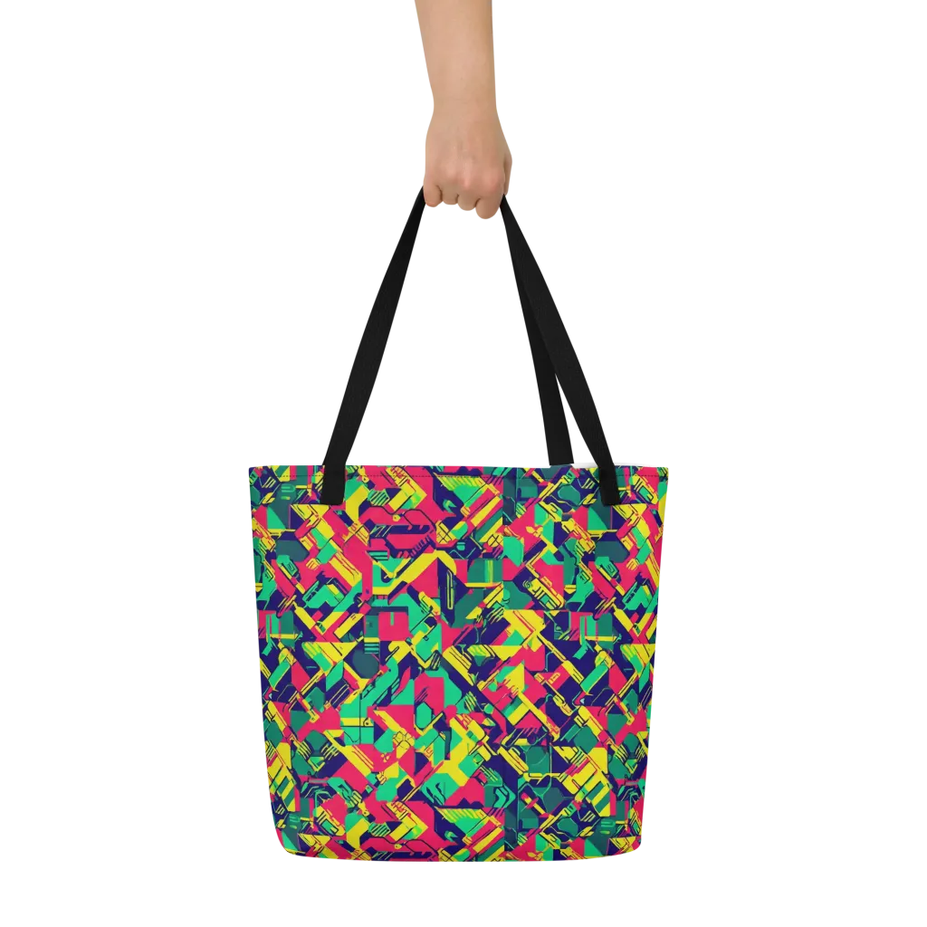Hypercolor Relay on Large Tote Bag W/ Pocket — Front