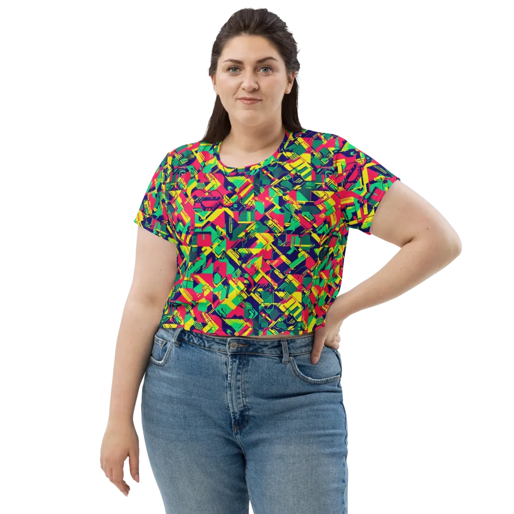 Hypercolor Relay on Crop Tee — Front