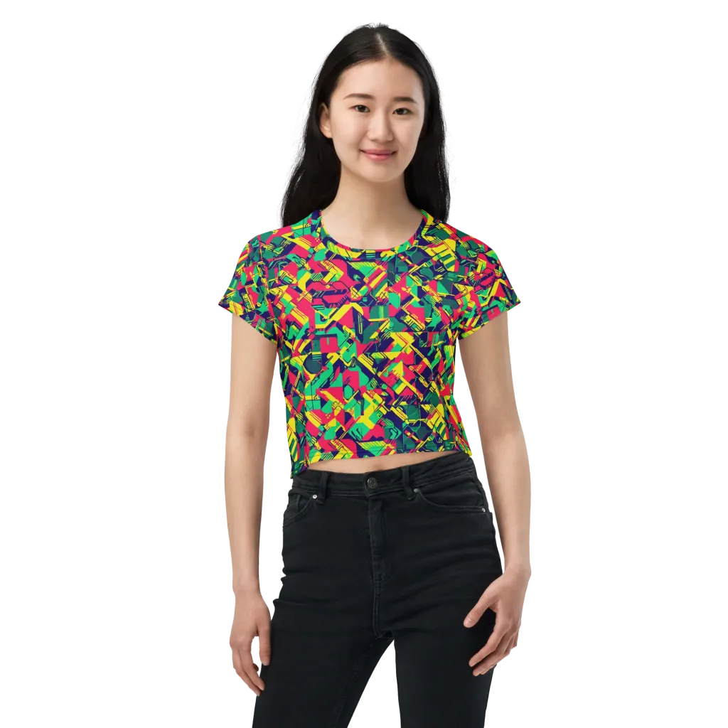 Hypercolor Relay on Crop Tee — Front
